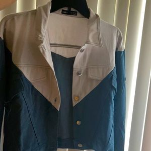 kids jean jacket size medium.